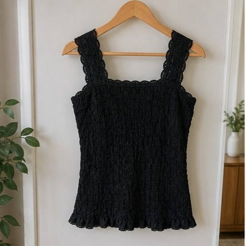 Black Smocked Top